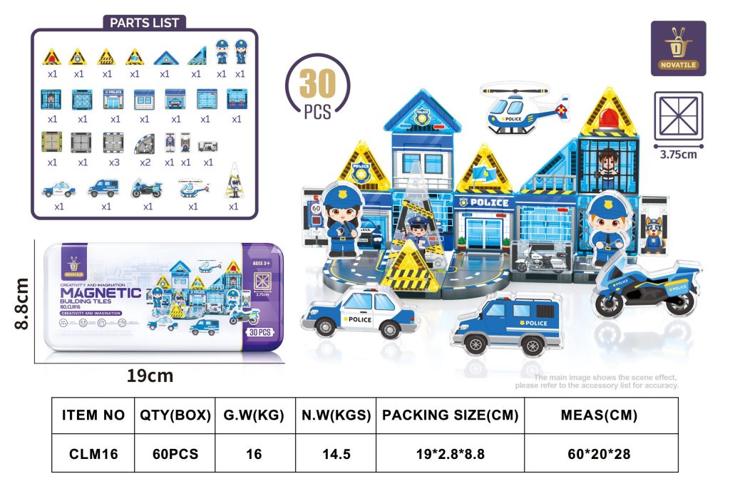 3.75 iron box police scene magnetic film 30pcs TS-16