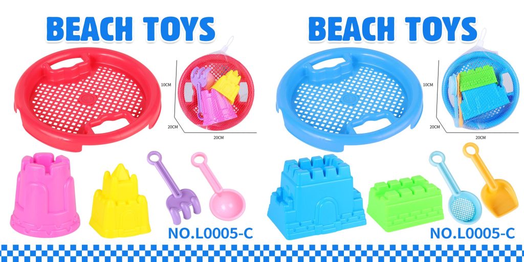 Beach Castle Sand Mold, Hourglass, Sand Tray, and Shovel – 5-Piece Set TS-0005-C