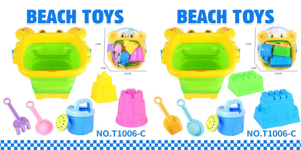 Crab folding bucket beach castle sand model sand shovel tool 6PCS TS-1006-C
